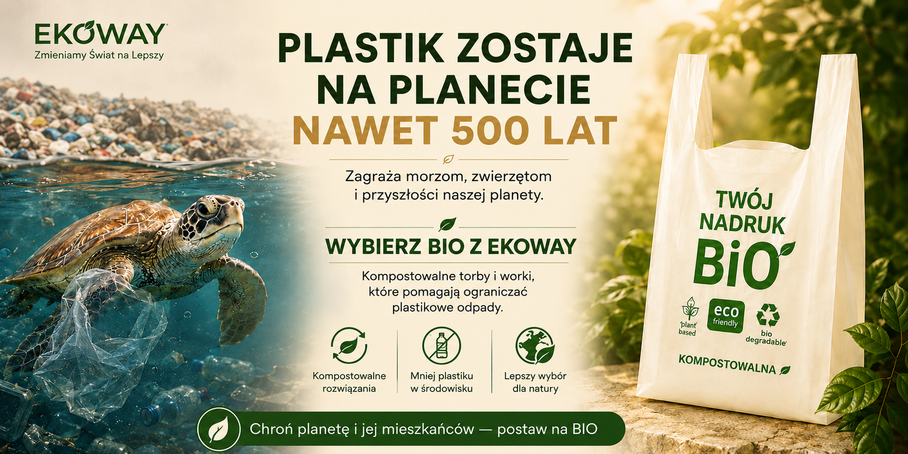 Plastik rozkłada się nawet 500 lat. Dlaczego warto wybrać torby BIO?